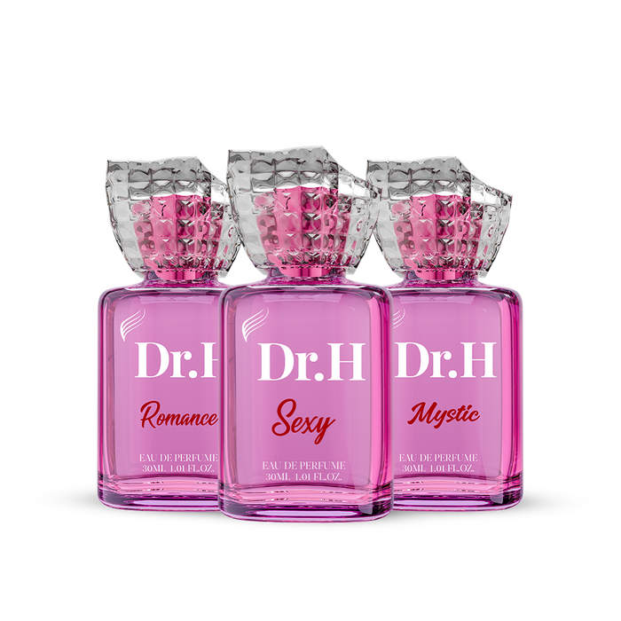 Dr. H Love & Mystery Set with Romance, Sexy and Desire 30ml perfumes for women by Atlantic Perfumes UK