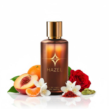Hazel men's fragrance with a refined blend of fruity, floral and woody notes, creating a balanced and distinctive scent