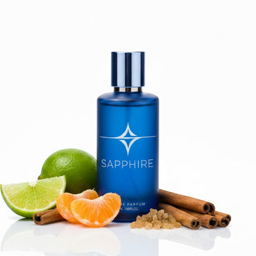 Sapphire unisex fragrance with bright citrus notes and a crisp, refreshing character for a clean everyday scent