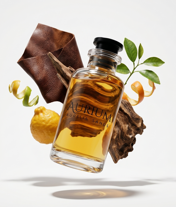 Aurelia sands by Aurium perfume bottle with citrusy, woody, and fresh notes