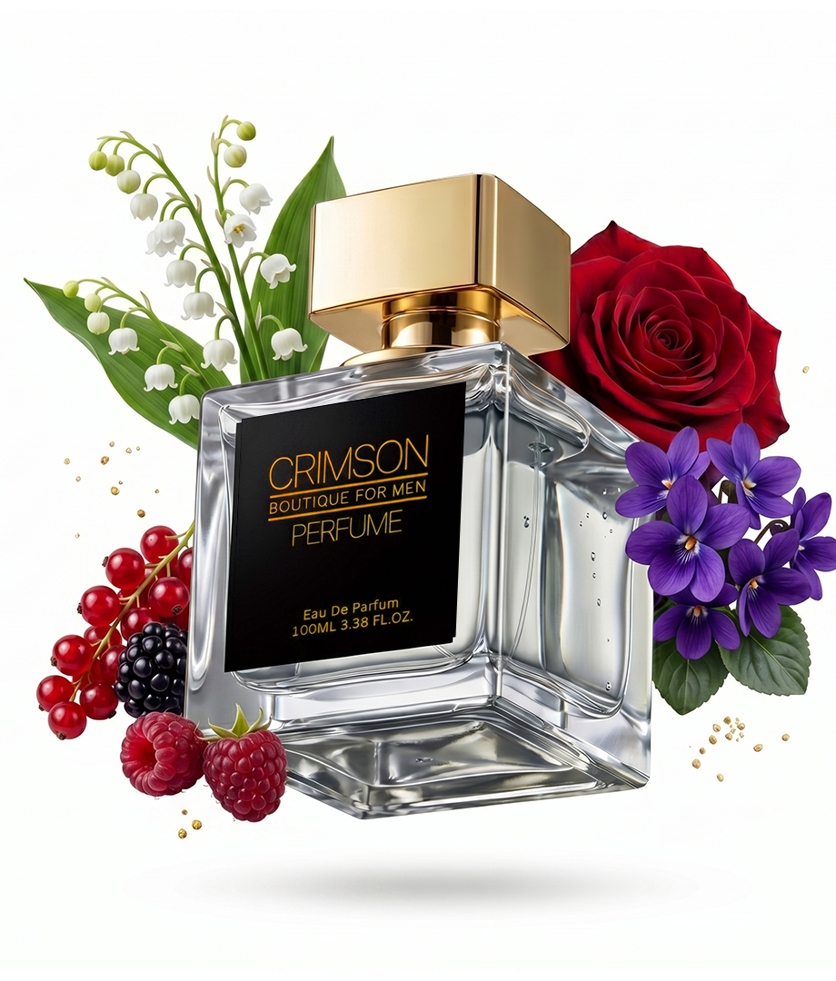 Crimson Gold women's Eau de Parfum with a bright fruity and floral scent