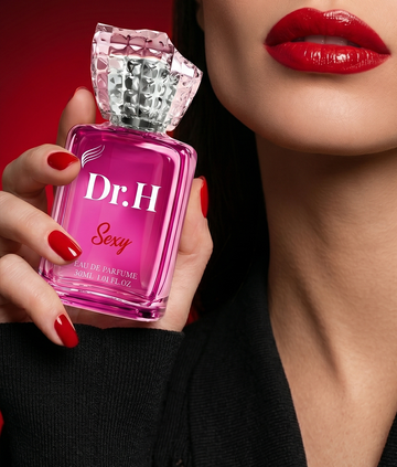 Dr. H Sexy women's Eau de Parfum with a sensual blend of fruity and floral character, created for a warm and feminine scent